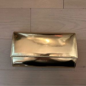 Gold clutch with crossbody chain